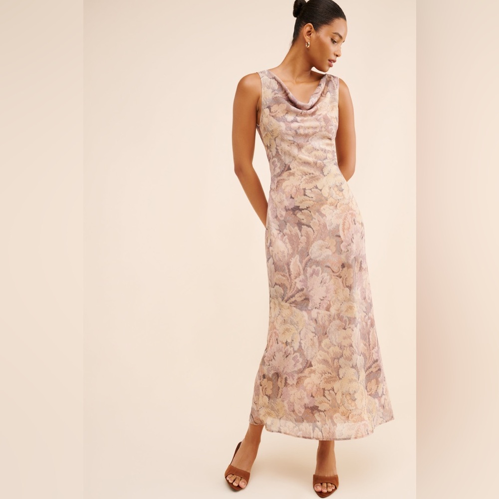 Hansen & Gratel Tan Moss Maxi Dress Sleeveless Size S